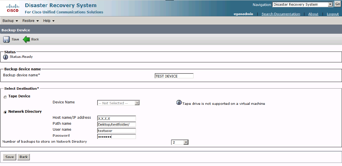 configure remote backup in CUMC